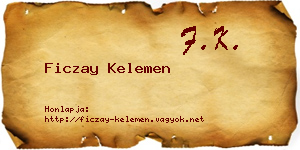 Ficzay Kelemen névjegykártya